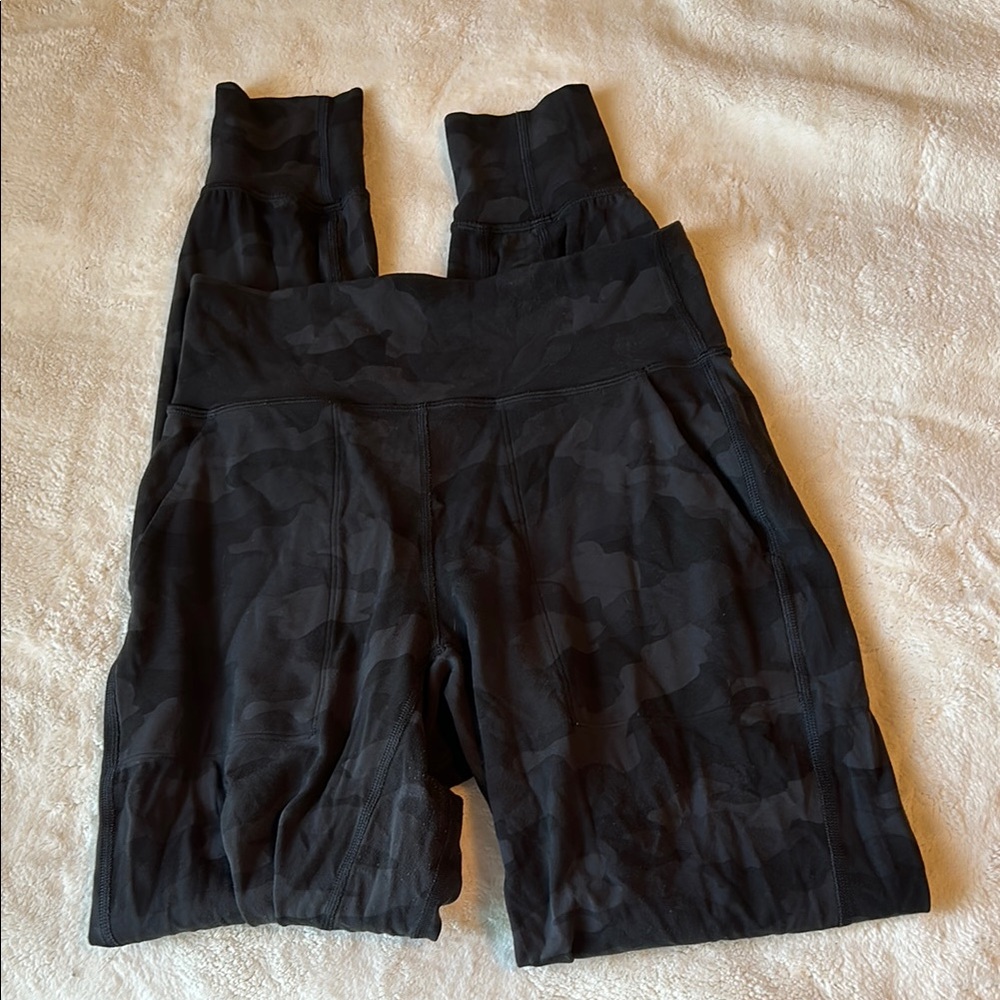 Black Camouflage Align Joggers 28 inch length